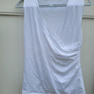 Soft Surroundings White Criss-cross sleeveless top (size L)